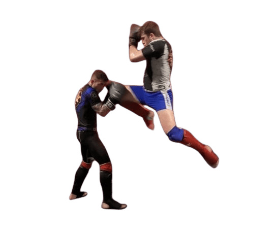 2 profesionales practicando kick boxing K1 en Valladolid